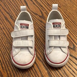 Converse Kids White and Red Sneakers